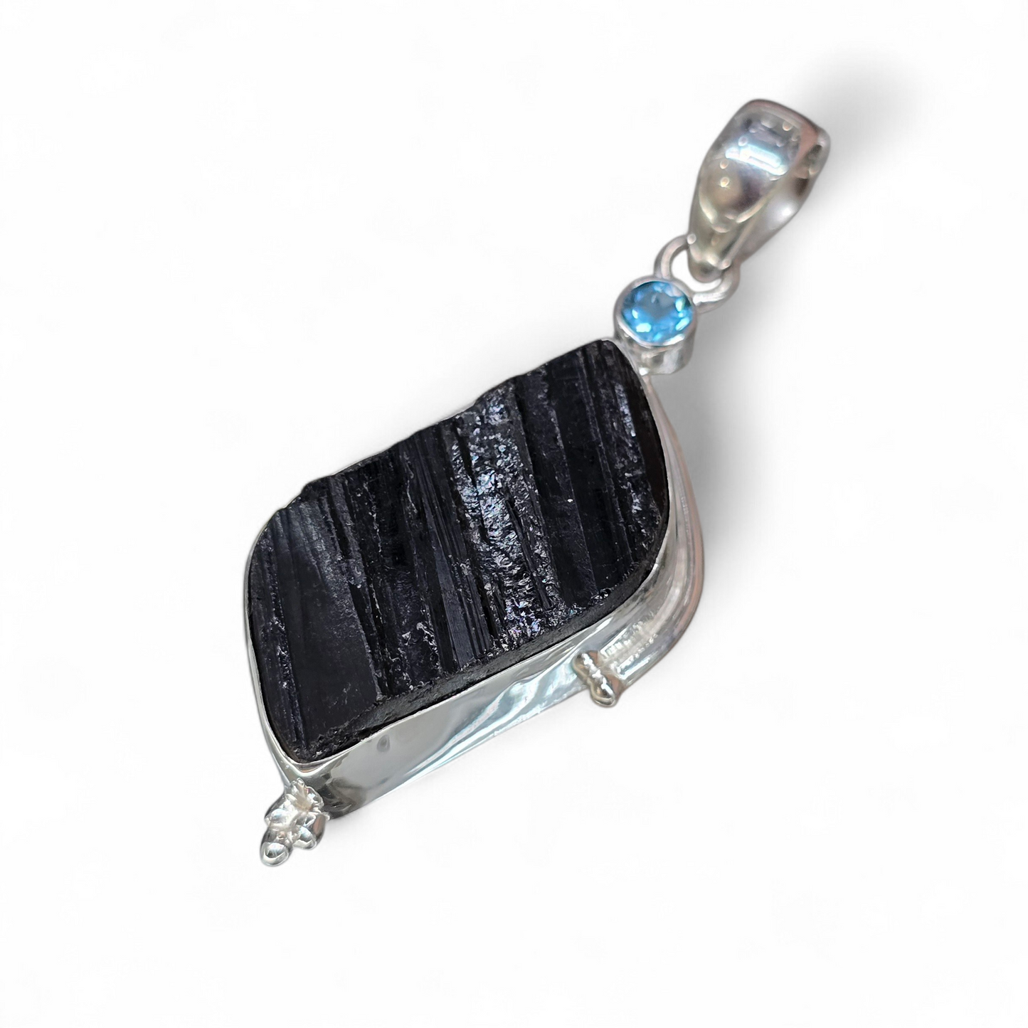 Black Tourmaline Pendant #2 (Sterling Silver 925)