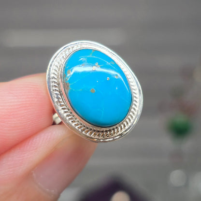 Arizona Turquoise Size 6 Ring #1 (Sterling Silver 925)