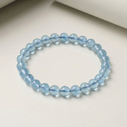 Aquamarine Bracelet (Approx. 6mm Beads · 16cm)