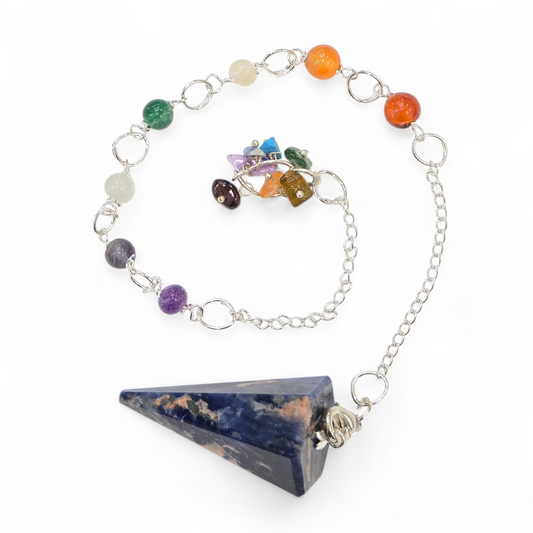 Sodalite Pendulum with Chakra Beads