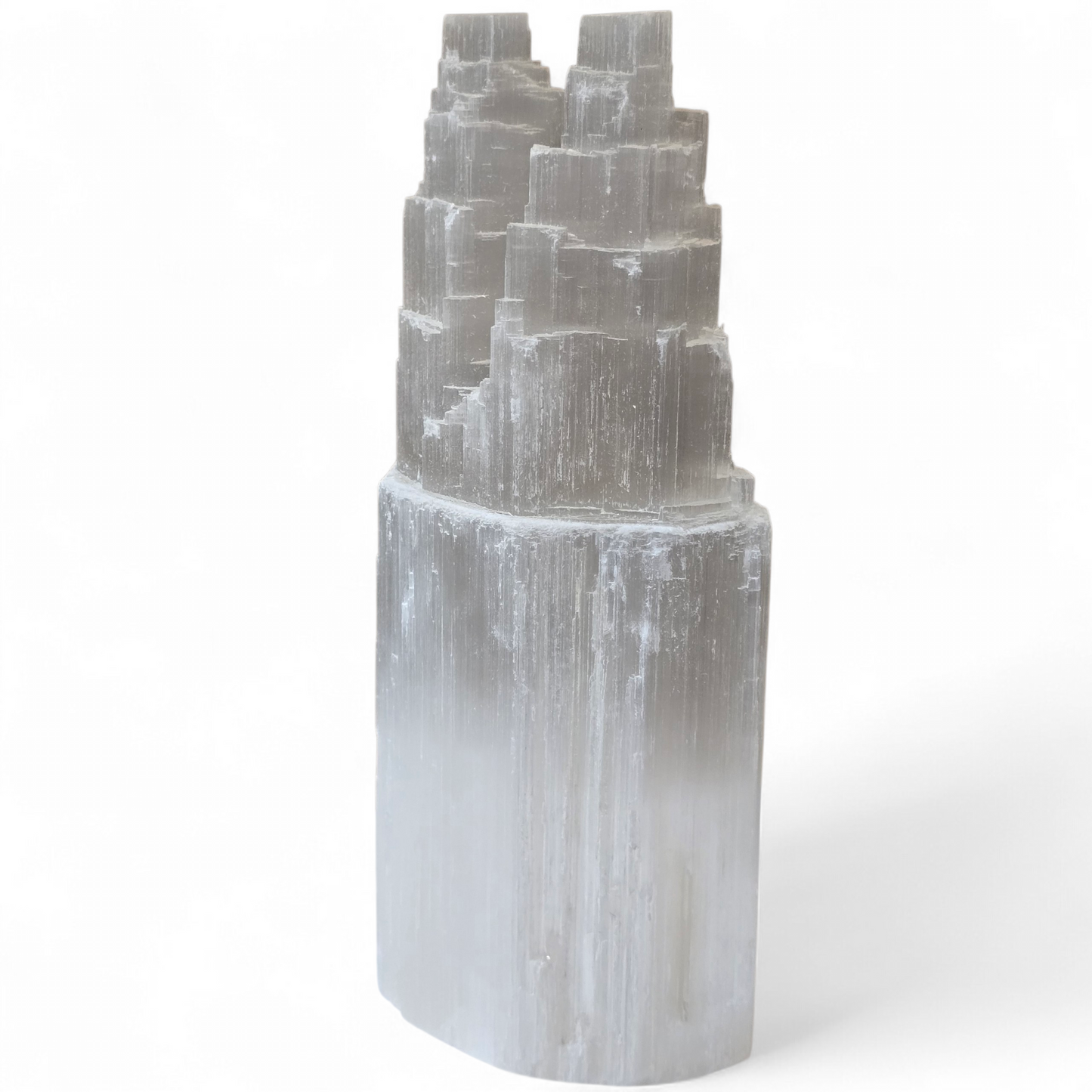 Divine Harmony: Natural Selenite Twin Skyscraper Tower (M)