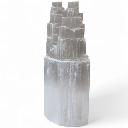 Divine Harmony: Natural Selenite Twin Skyscraper Tower (M)