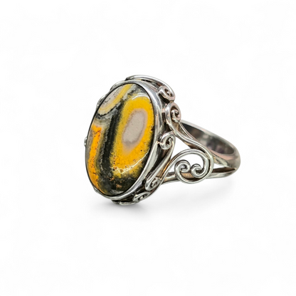 Bumblebee Jasper Size 8 Ring (Sterling Silver 925)