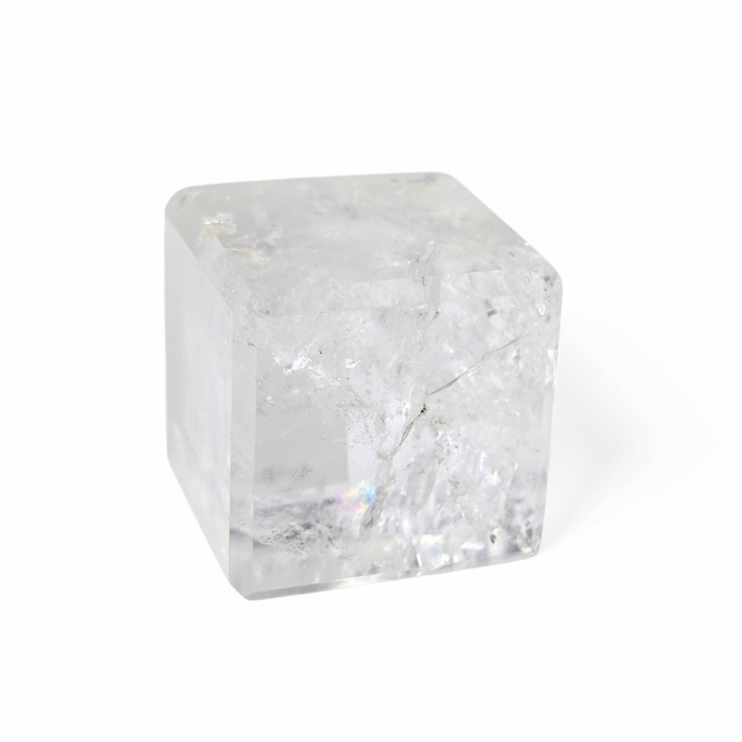 Rainbow Clear Quartz Cube