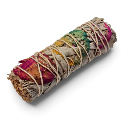 7 Chakra Floral White Sage Cleansing Smudge Stick