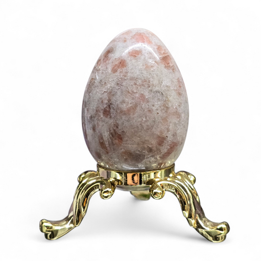 The Solar Seed: Natural Sunstone "New Beginnings" Egg (approx. 37mm dia.)