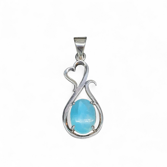 Larimar Pendant #2 (Sterling Silver 925)