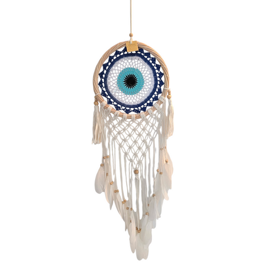 Gaze of Protection: Evil Eye Macramé Dream Catcher