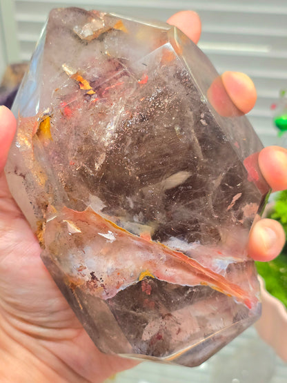 Fire Quartz Polished Freeform Crystal (approx 1.22kg)