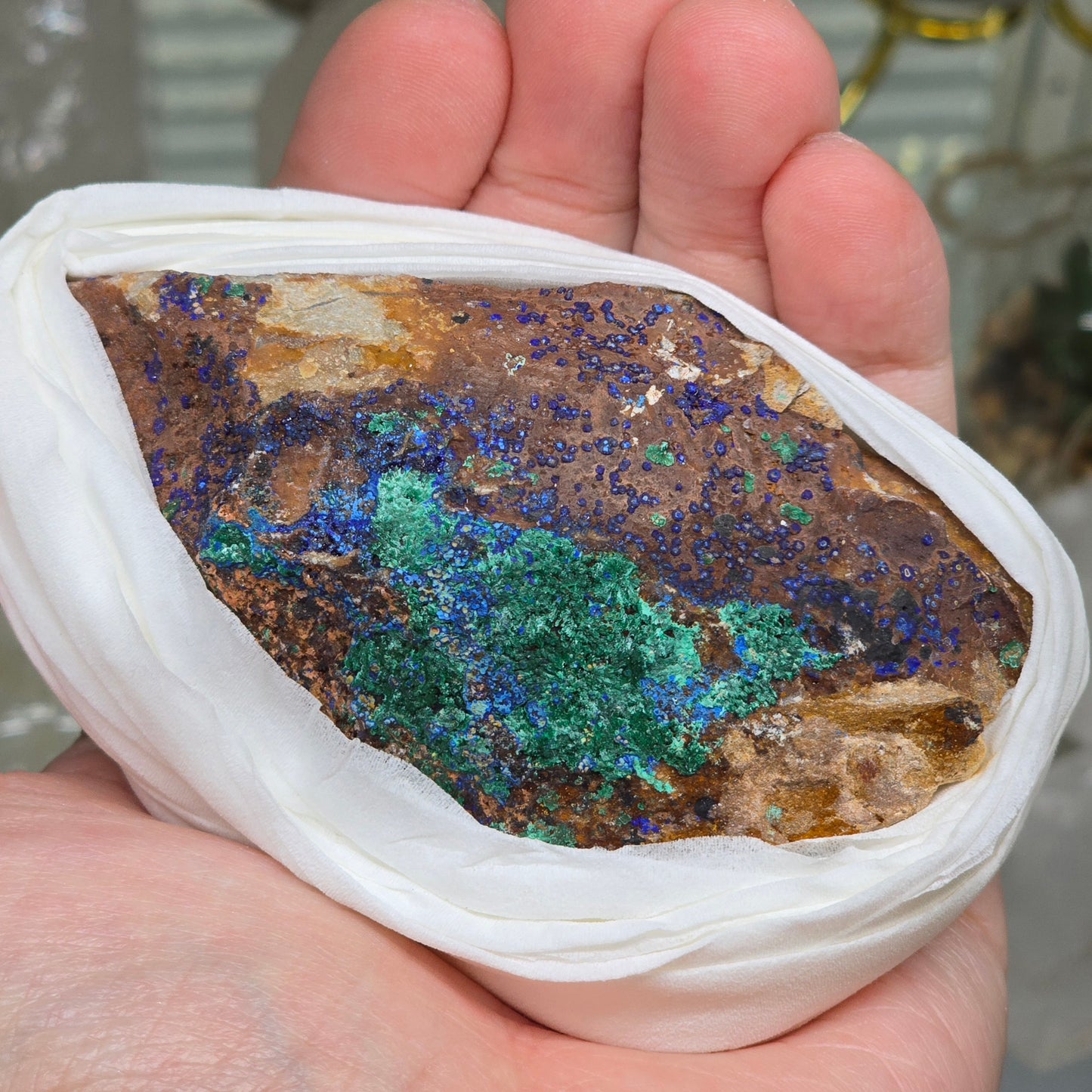 Earth & Sky United: Raw Azurite with Malachite Specimen #2