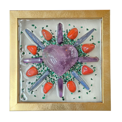 Amethyst Heart Crystal Grid (OOAK)