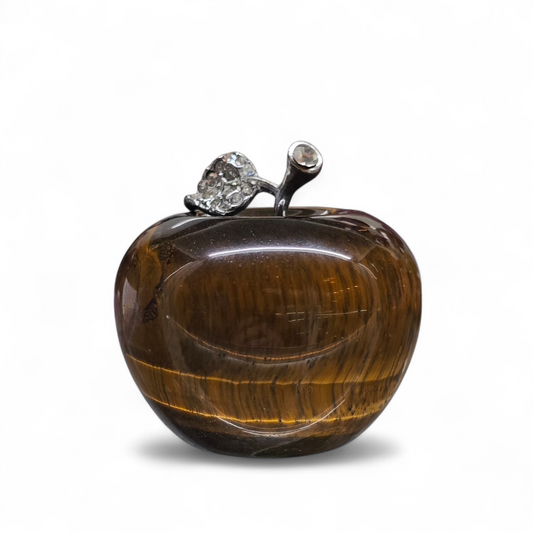 Tiger's Eye Apple Carving (approx. 43mm)