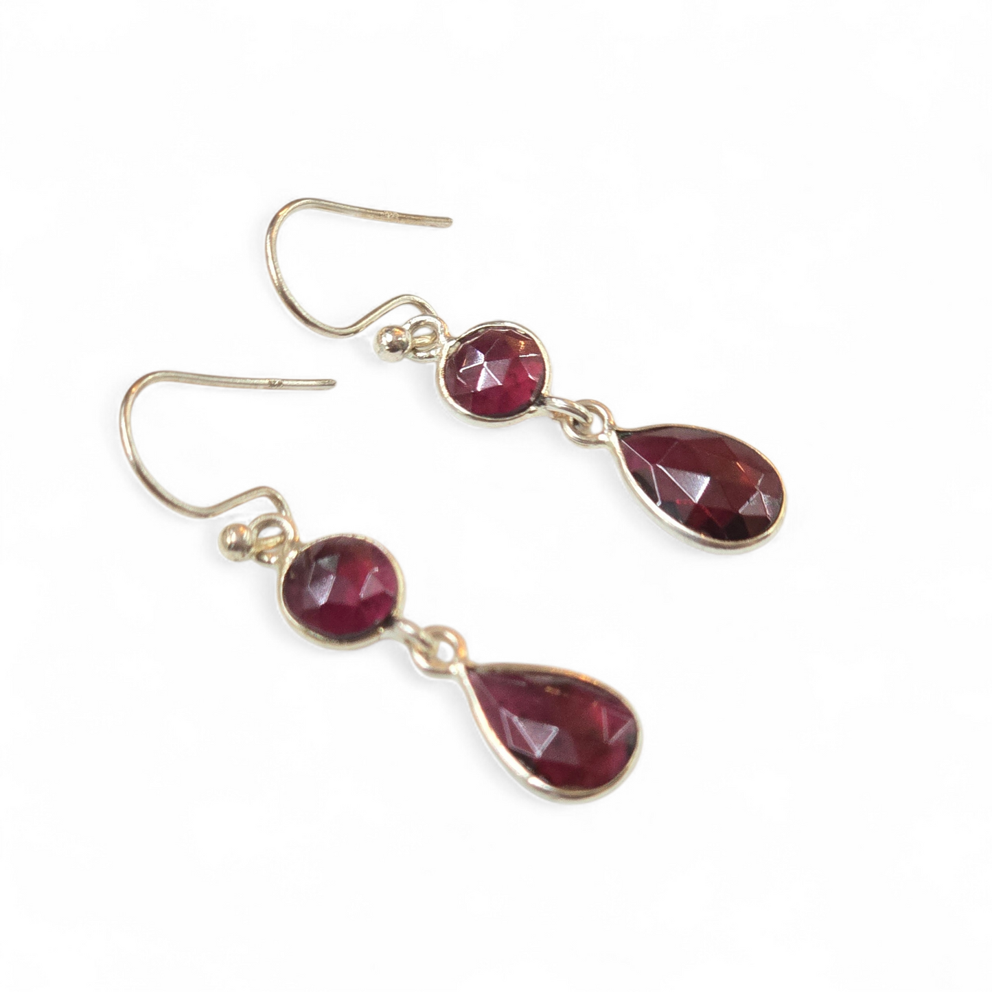 Garnet Earrings (Sterling Silver 925)