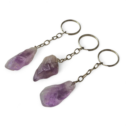 Polished Amethyst Keyrings