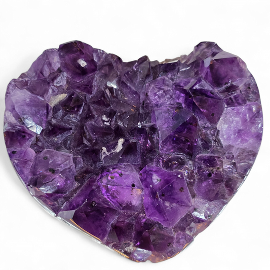 Royal Devotion: Premium Grade Amethyst Heart Cluster