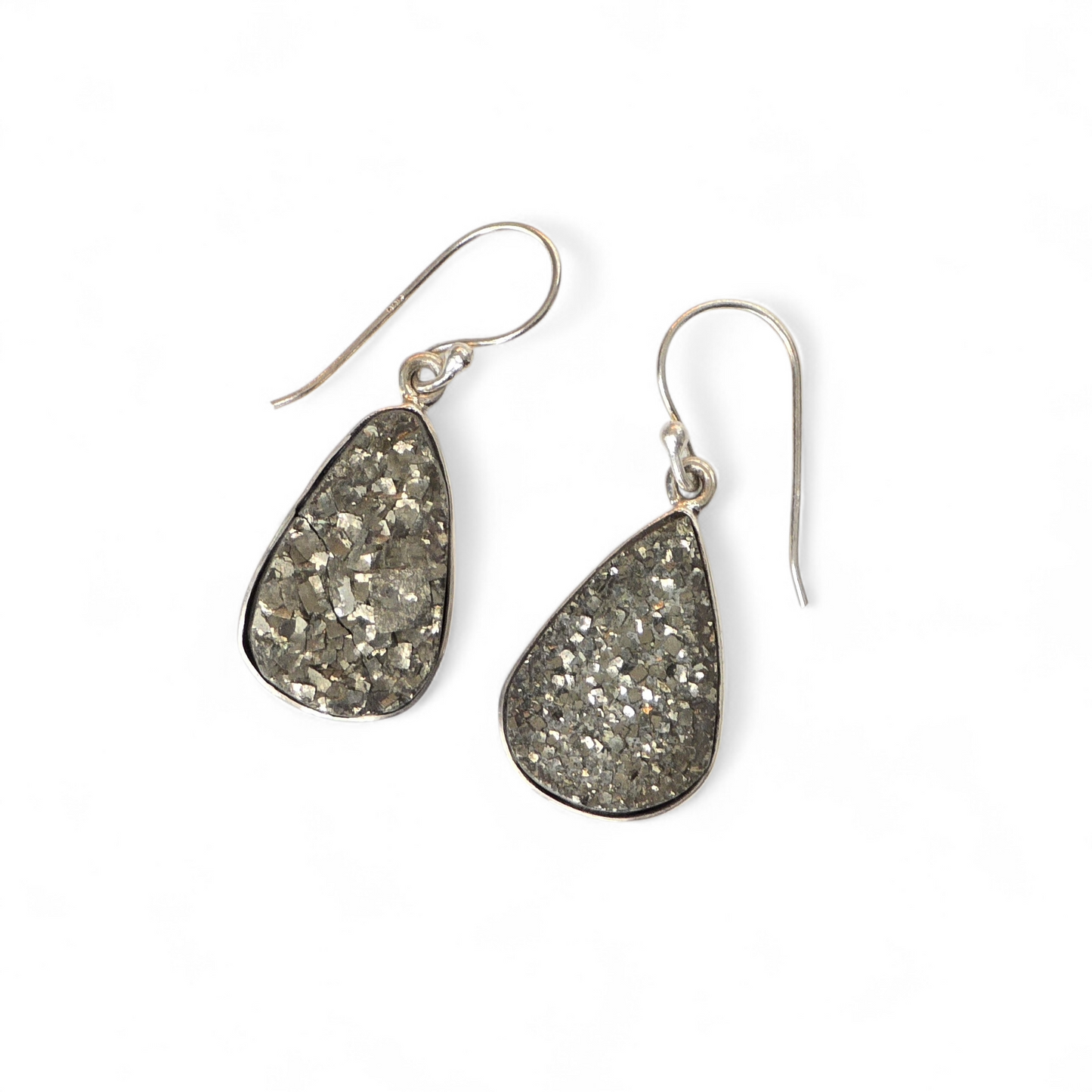 Pyrite Earrings 925 Sterling Silver
