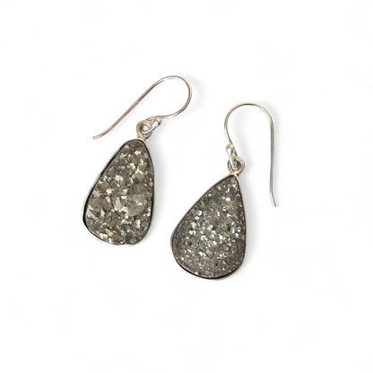 Pyrite Earrings 925 Sterling Silver