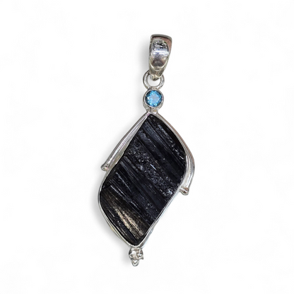 Black Tourmaline Pendant #2 (Sterling Silver 925)