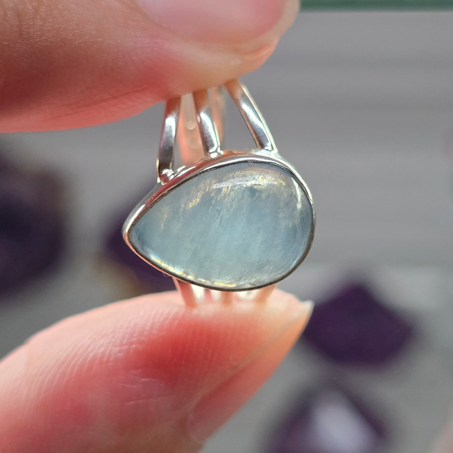Aquamarine Size 8.5 Ring (Sterling Silver 925)