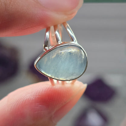 Aquamarine Size 8.5 Ring (Sterling Silver 925)