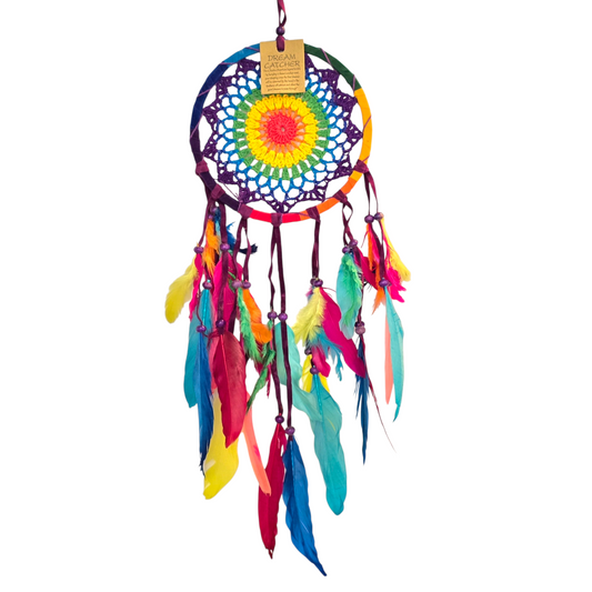 Chakra Balance Rainbow Macramé Dreamcatcher (Small)