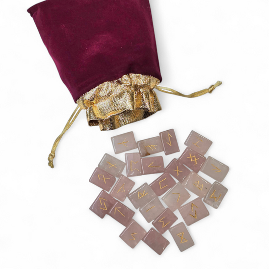 Rose Quartz Crystal Runes