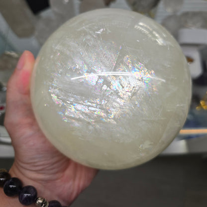 Visionary Clarity: Optical Calcite (Iceland Spar) Sphere