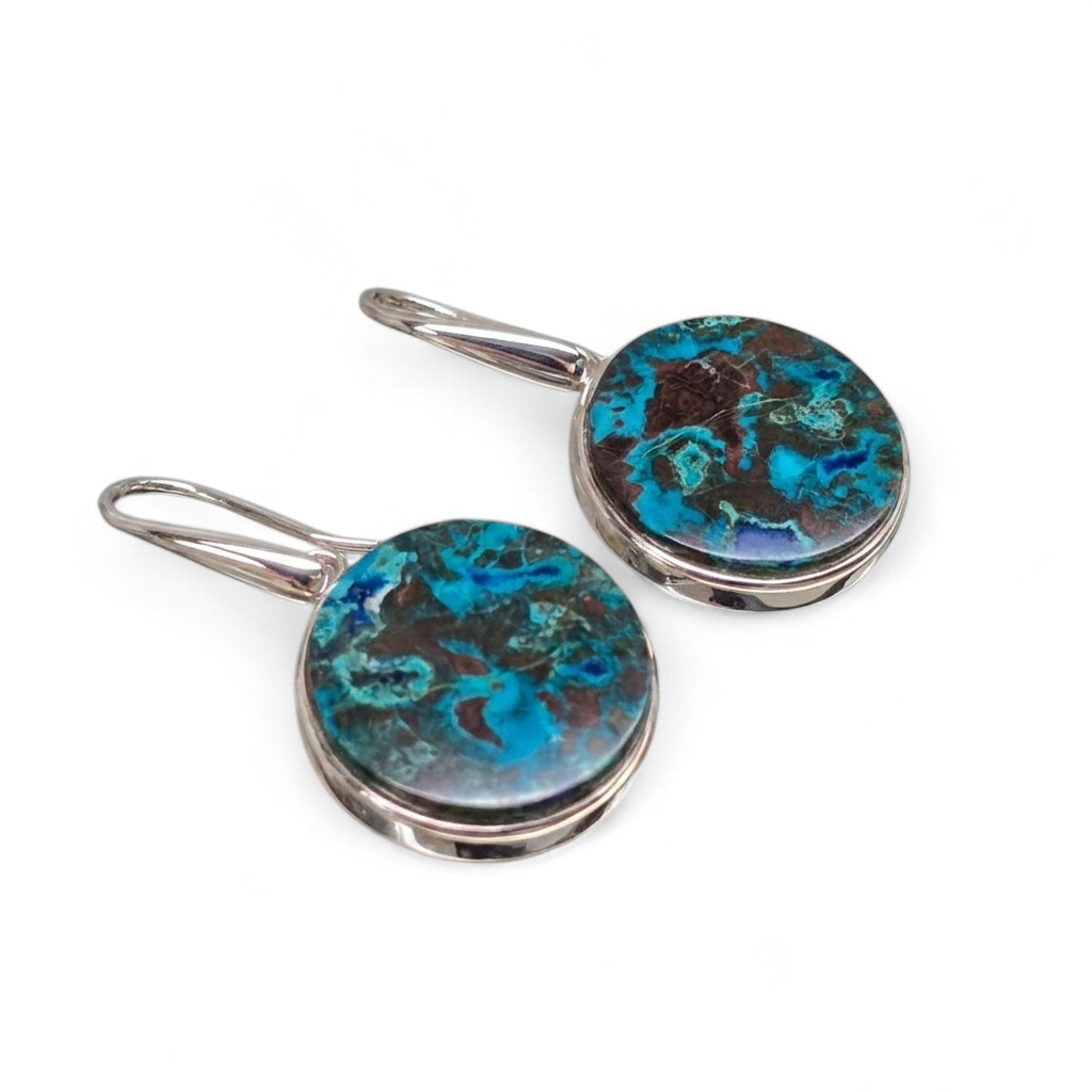 The Oceanic Oracle: Natural Chrysocolla "Truth" Earrings (Sterling Silver 925)