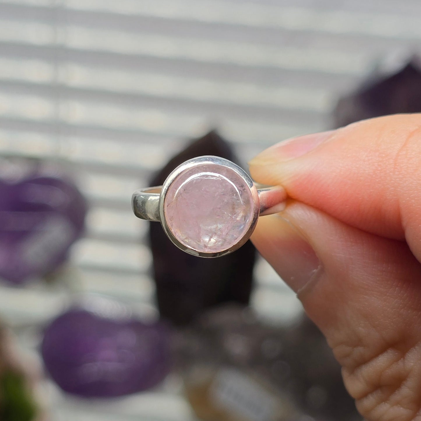 Morganite Size 8 Ring (Sterling Silver 925)