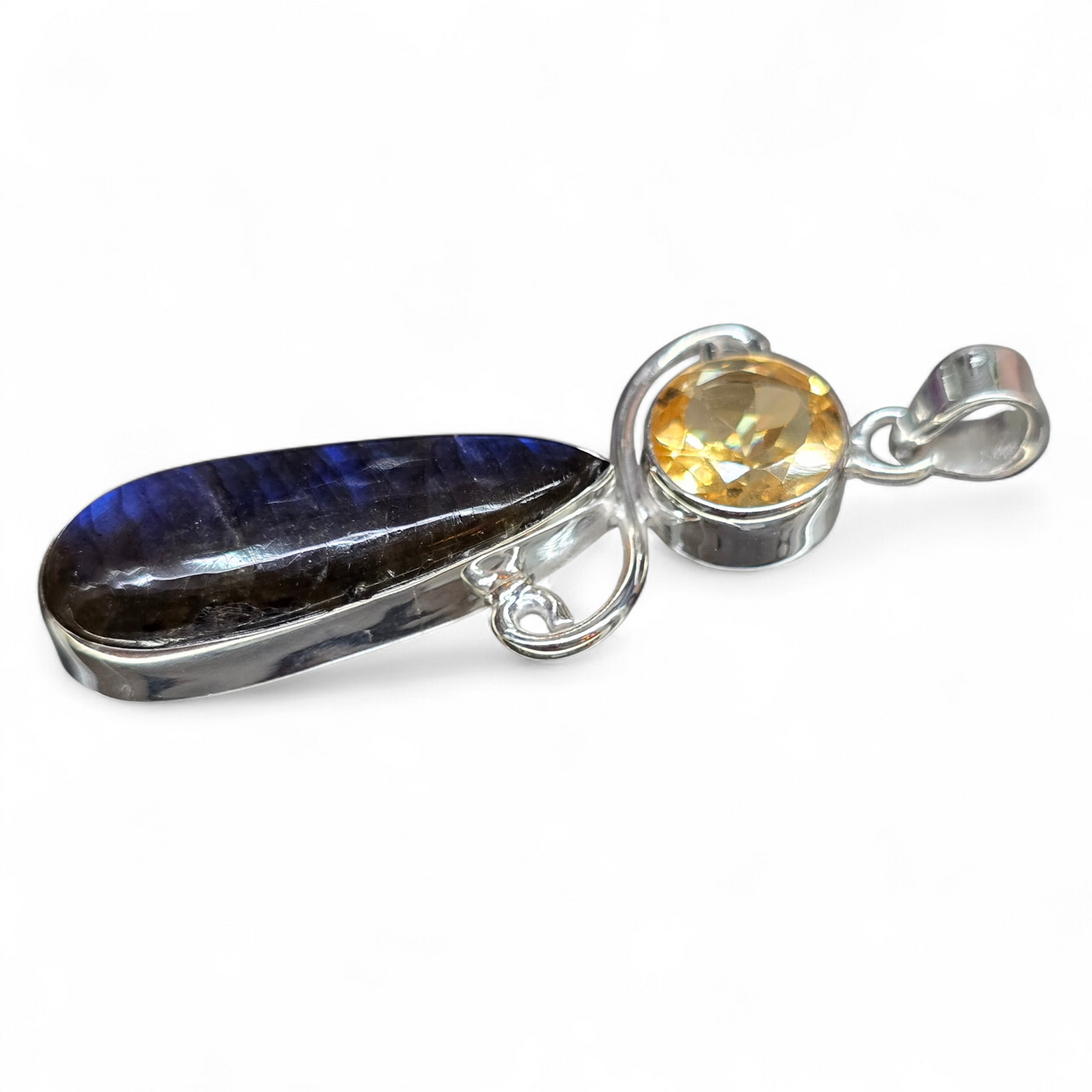 Labradorite with Citrine Pendant (Sterling Silver 925)