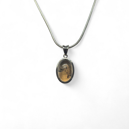 Oval Smoky Citrine with Inclusion 925 Sterling Silver Pendant