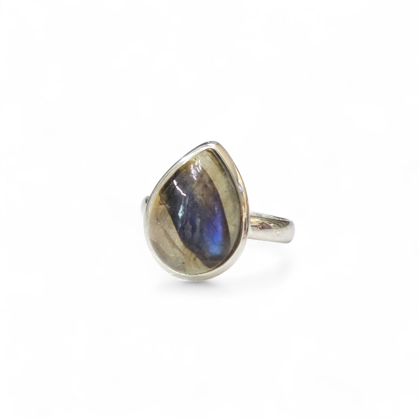 Teardrop Labradorite Size 8.5 Ring (Sterling Silver 925)