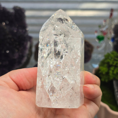 Fire & Ice (Crackle) Quartz Tower
