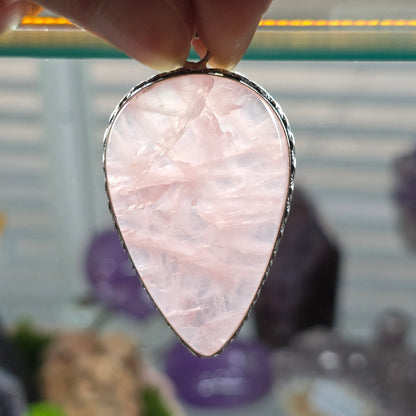 Rose Quartz Pendant (Sterling Silver 925)
