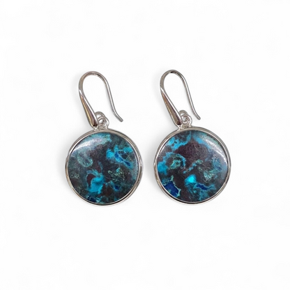 The Oceanic Oracle: Natural Chrysocolla "Truth" Earrings (Sterling Silver 925)