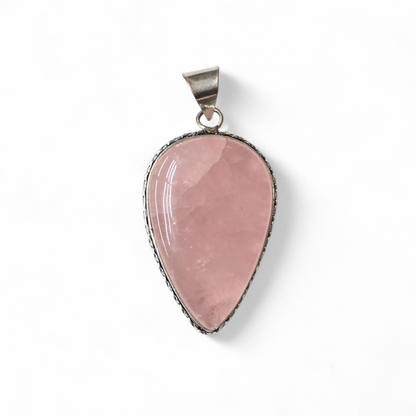 Rose Quartz Pendant (Sterling Silver 925)