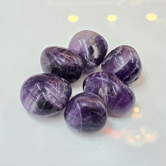 Chevron Amethyst Large Tumble Stone (AAAA Grade - Brazil)