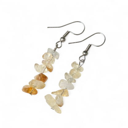 Citrine Chips Earrings 925 Sterling Silver