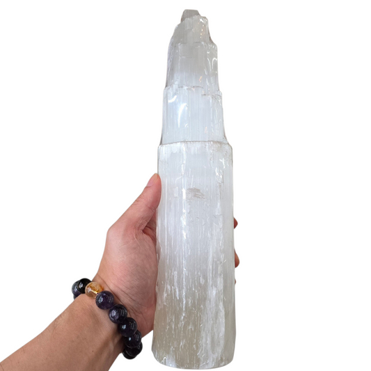 Pillar of Light: Natural Selenite Tower (XL - approx. 1.7kg)