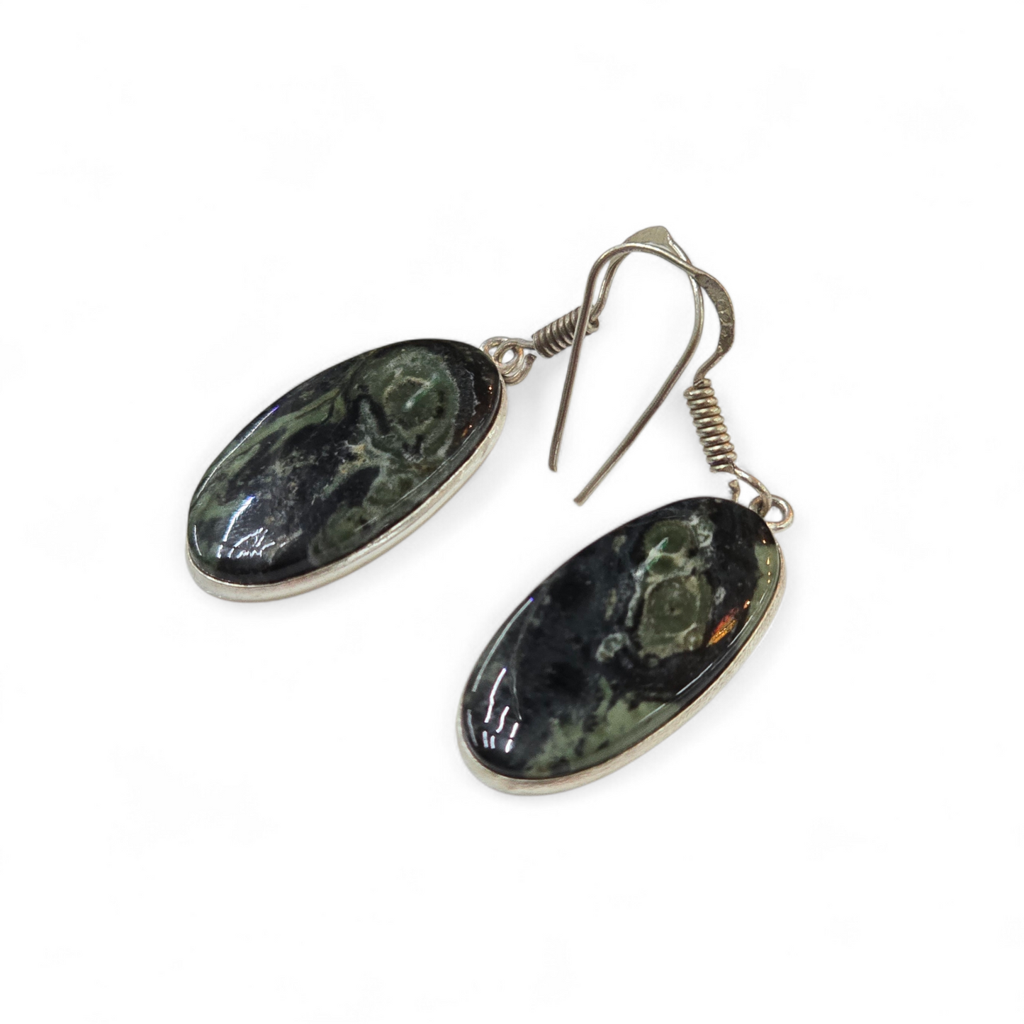 Kambaba Jasper Earrings (Sterling Silver 925)