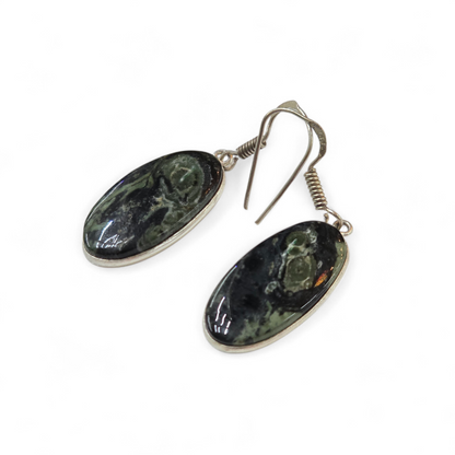 Kambaba Jasper Earrings (Sterling Silver 925)