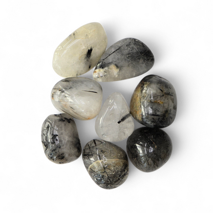 Tourmalinated Quartz Tumble Stone (AA Grade - Tibet)