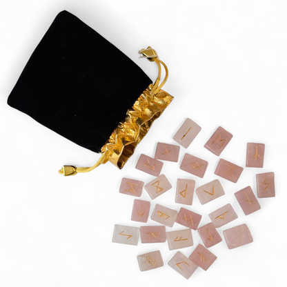 Rose Quartz Crystal Runes