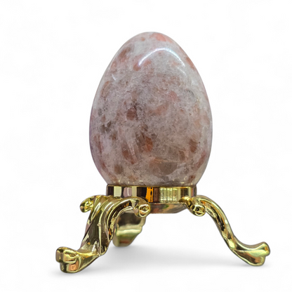 The Solar Seed: Natural Sunstone "New Beginnings" Egg (approx. 37mm dia.)
