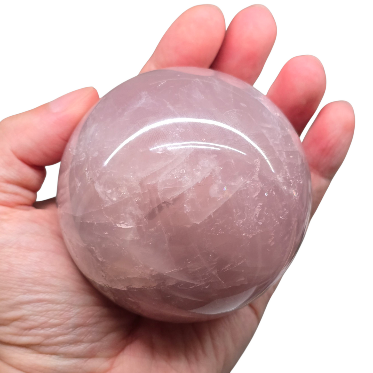 Radiant Love & Infinite Peace: Premium Grade Polished Rose Quartz Sphere (approx.80mm)