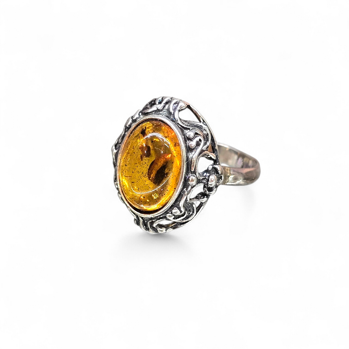 Baltic Amber Size 9 Ring (Sterling Silver 925)