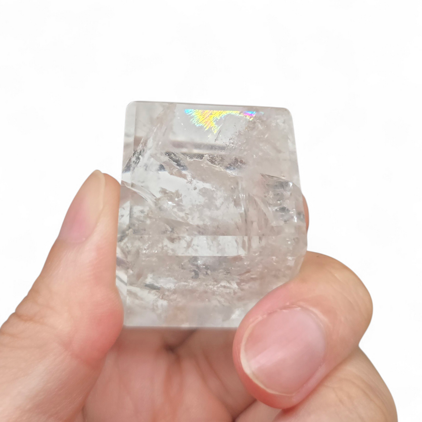 Rainbow Clear Quartz Cube