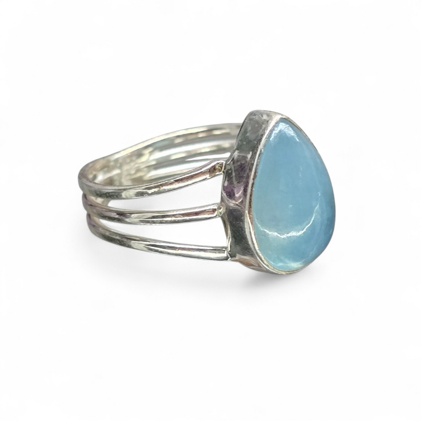 Aquamarine Size 8.5 Ring (Sterling Silver 925)