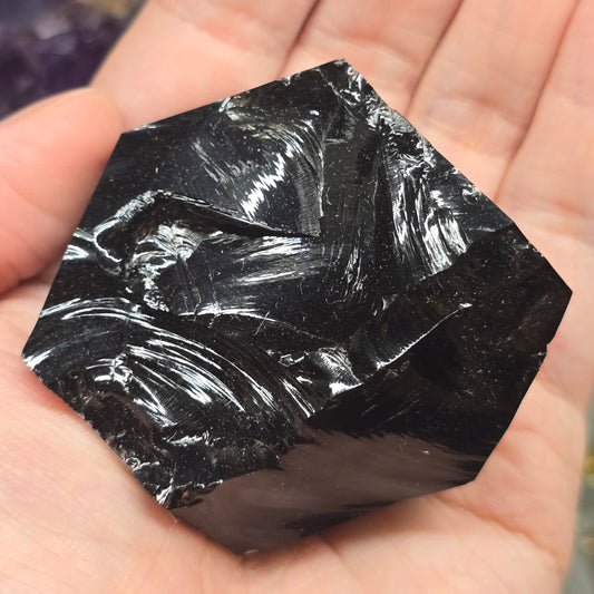 The Volcanic Shield: Raw Black Obsidian Specimen #2