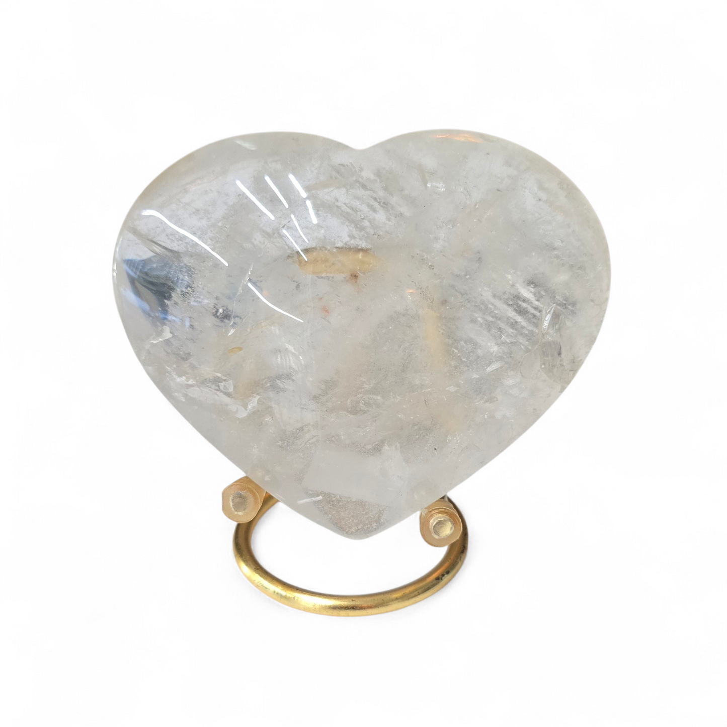 Universal Love & Clarity: Rainbow Clear Quartz Polished Heart